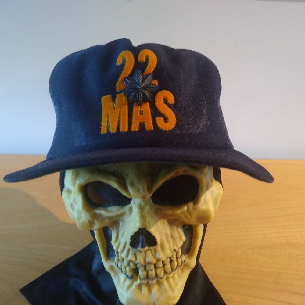 Vintage 22 Mas Rifle Snap Back Trucker Hat With Pin